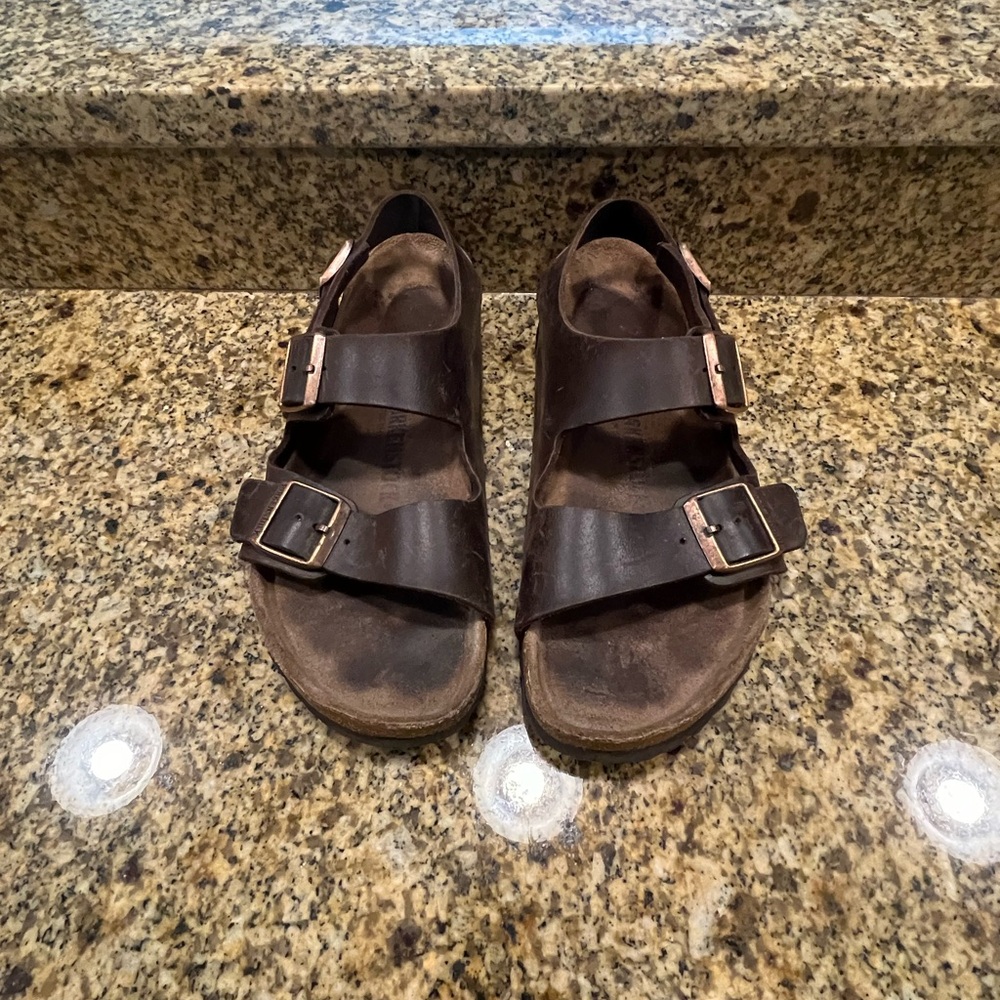 Birkenstock Milano Ankle Strap Sandal 42 Men 9 women 11 Habana Oiled Leather - Picture 2 of 11